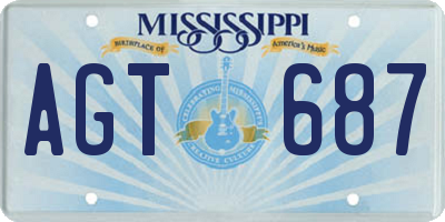 MS license plate AGT687