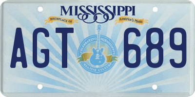 MS license plate AGT689