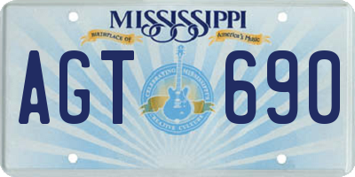 MS license plate AGT690