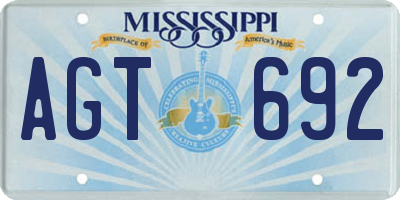 MS license plate AGT692