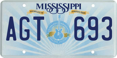 MS license plate AGT693