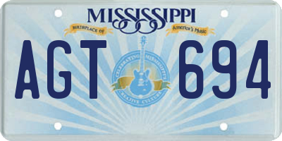 MS license plate AGT694
