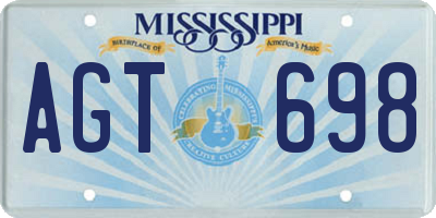 MS license plate AGT698