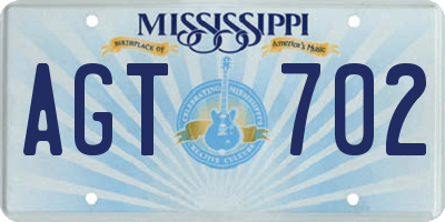 MS license plate AGT702
