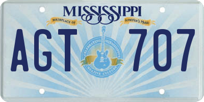 MS license plate AGT707