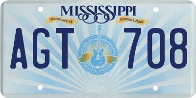 MS license plate AGT708