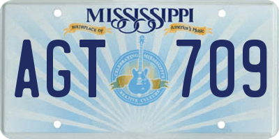 MS license plate AGT709