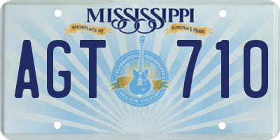 MS license plate AGT710
