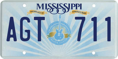 MS license plate AGT711