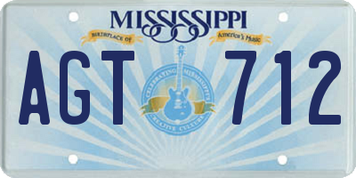 MS license plate AGT712