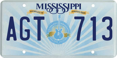 MS license plate AGT713