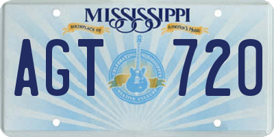 MS license plate AGT720