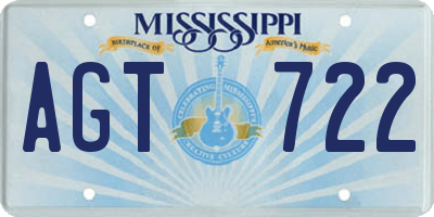 MS license plate AGT722