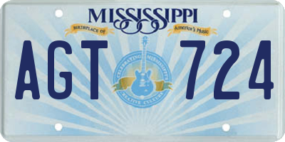 MS license plate AGT724