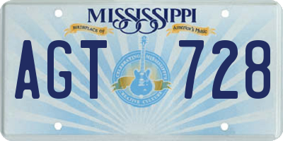 MS license plate AGT728