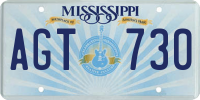 MS license plate AGT730