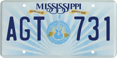 MS license plate AGT731
