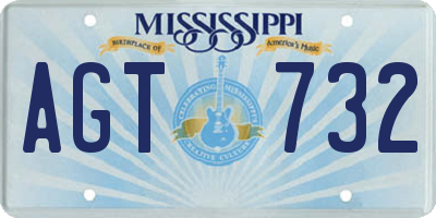 MS license plate AGT732