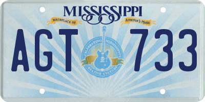 MS license plate AGT733