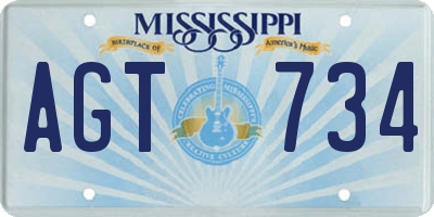 MS license plate AGT734