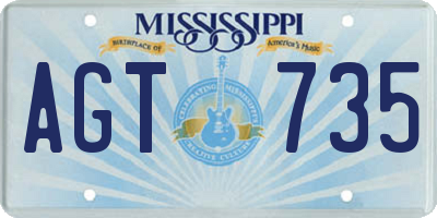 MS license plate AGT735