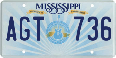MS license plate AGT736