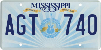 MS license plate AGT740