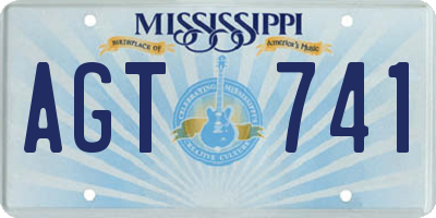 MS license plate AGT741