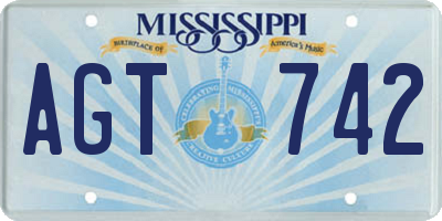 MS license plate AGT742