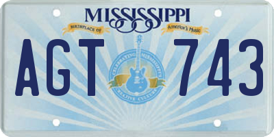 MS license plate AGT743