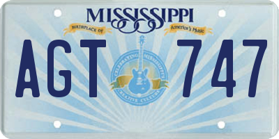 MS license plate AGT747