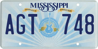MS license plate AGT748