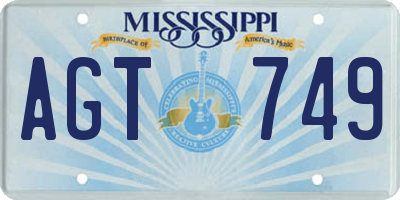 MS license plate AGT749
