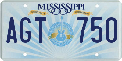 MS license plate AGT750