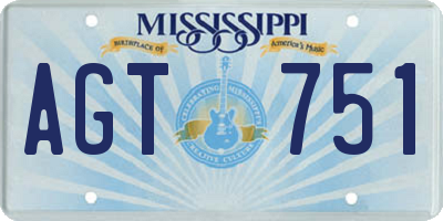 MS license plate AGT751