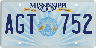 MS license plate AGT752