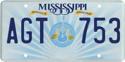 MS license plate AGT753