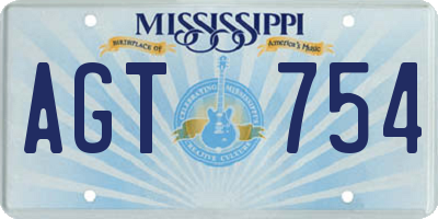 MS license plate AGT754
