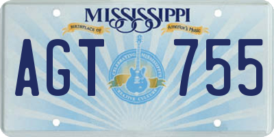 MS license plate AGT755