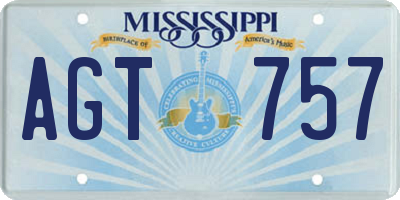 MS license plate AGT757