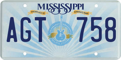 MS license plate AGT758