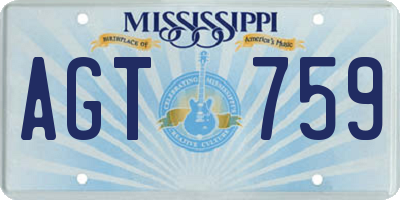 MS license plate AGT759