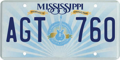 MS license plate AGT760