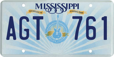 MS license plate AGT761