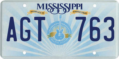 MS license plate AGT763