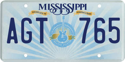 MS license plate AGT765