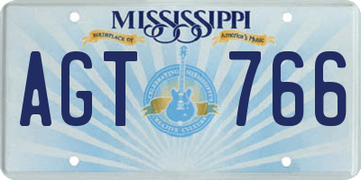 MS license plate AGT766