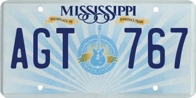 MS license plate AGT767