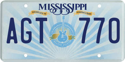 MS license plate AGT770