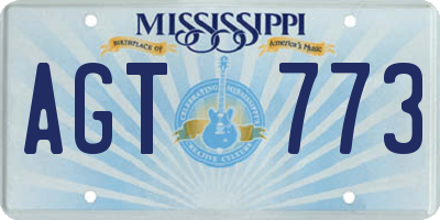 MS license plate AGT773